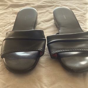 Daniel green comfy black 1 inch heel black ladies house shoes